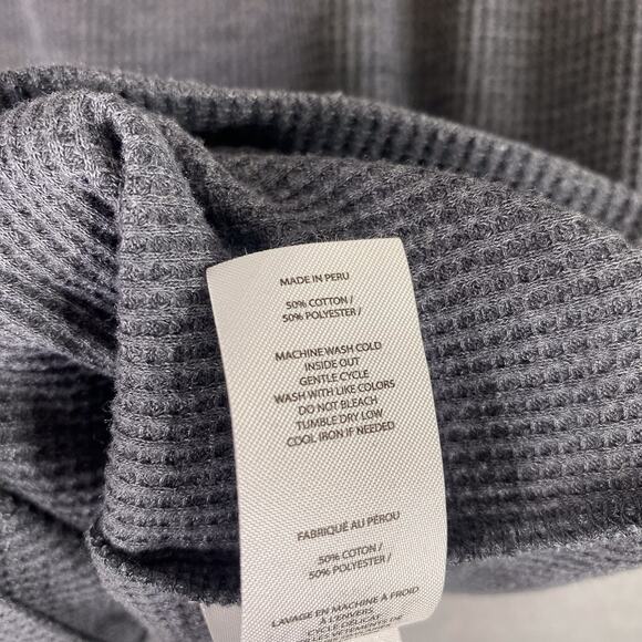 Rhone Shirt Mens L Grey Waffle Henley Long Sleeve - Picture 7 of 7